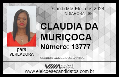 Candidato CLAUDIA DA MURIÇOCA 2024 - INDIAROBA - Eleições