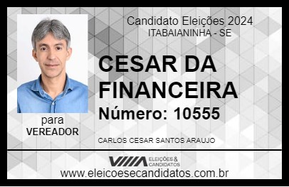 Candidato CESAR DA FINANCEIRA 2024 - ITABAIANINHA - Eleições