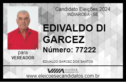 Candidato EDIVALDO DI GARCEZ 2024 - INDIAROBA - Eleições