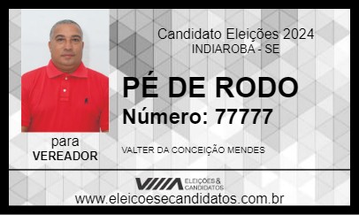 Candidato PÉ DE RODO 2024 - INDIAROBA - Eleições