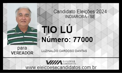 Candidato TIO LÚ 2024 - INDIAROBA - Eleições