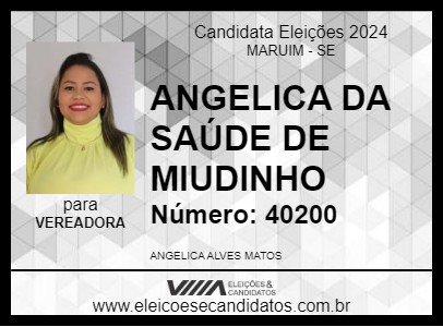 Candidato ANGELICA DA SAÚDE DE MIUDINHO 2024 - MARUIM - Eleições