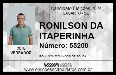 Candidato RONILSON DA ITAPERINHA 2024 - LAGARTO - Eleições