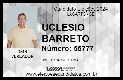 Candidato UCLESIO BARRETO 2024 - LAGARTO - Eleições