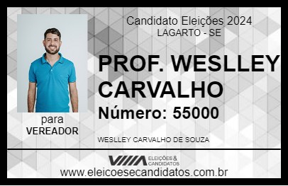 Candidato PROF. WESLLEY CARVALHO 2024 - LAGARTO - Eleições