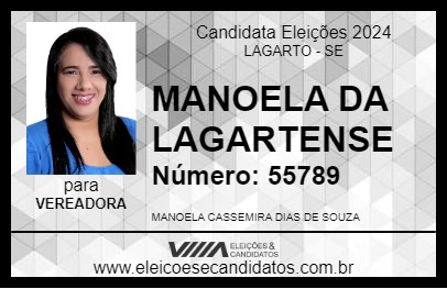 Candidato MANOELA DA LAGARTENSE 2024 - LAGARTO - Eleições