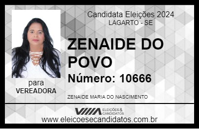 Candidato ZENAIDE DO POVO 2024 - LAGARTO - Eleições