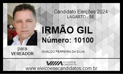 Candidato IRMÃO GIL 2024 - LAGARTO - Eleições