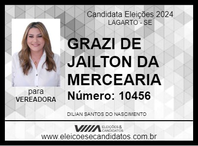 Candidato GRAZI DE JAILTON DA MERCEARIA 2024 - LAGARTO - Eleições