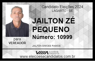 Candidato JAILTON ZÉ PEQUENO 2024 - LAGARTO - Eleições