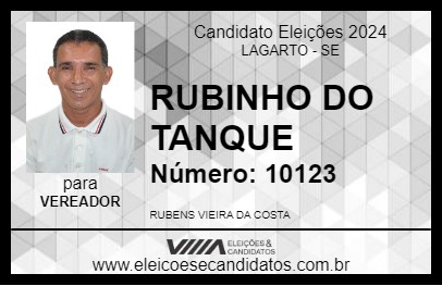 Candidato RUBINHO DO TANQUE 2024 - LAGARTO - Eleições