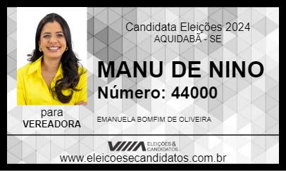 Candidato MANU DE NINO 2024 - AQUIDABÃ - Eleições