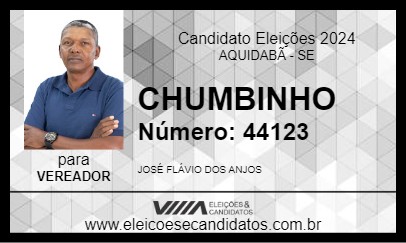 Candidato CHUMBINHO 2024 - AQUIDABÃ - Eleições