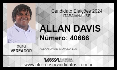 Candidato ALLAN DAVID 2024 - ITABAIANA - Eleições