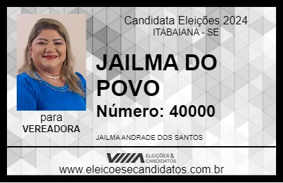 Candidato JAILMA DO POVO 2024 - ITABAIANA - Eleições