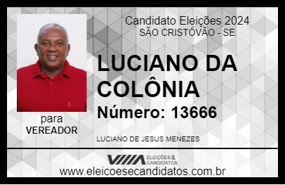 Candidato LUCIANO DA COLÔNIA 2024 - SÃO CRISTÓVÃO - Eleições