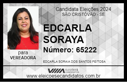 Candidato EDCARLA SORAYA 2024 - SÃO CRISTÓVÃO - Eleições