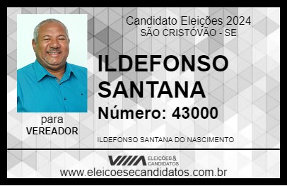 Candidato ILDEFONSO SANTANA 2024 - SÃO CRISTÓVÃO - Eleições