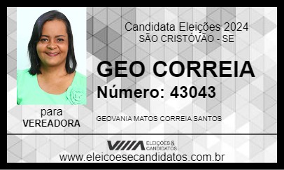 Candidato GEO CORREIA 2024 - SÃO CRISTÓVÃO - Eleições