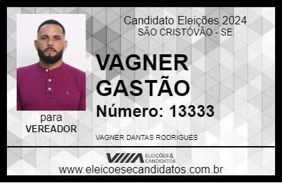 Candidato VAGNER GASTÃO 2024 - SÃO CRISTÓVÃO - Eleições