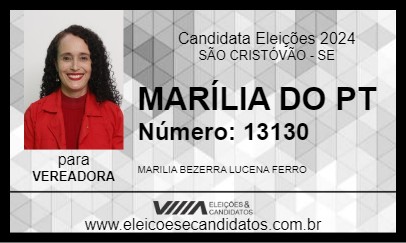 Candidato MARÍLIA DO PT 2024 - SÃO CRISTÓVÃO - Eleições