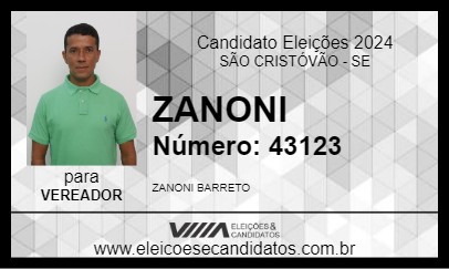 Candidato ZANONI 2024 - SÃO CRISTÓVÃO - Eleições