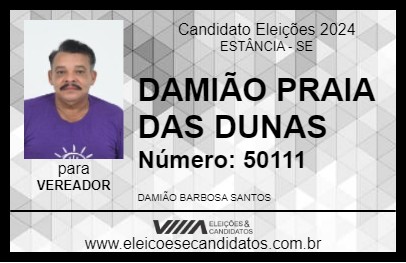 Candidato DAMIÃO PRAIA DAS DUNAS 2024 - ESTÂNCIA - Eleições