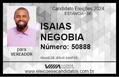 Candidato ISAIAS NEGOBIA 2024 - ESTÂNCIA - Eleições