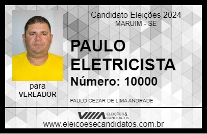 Candidato PAULO ELETRICISTA 2024 - MARUIM - Eleições