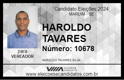 Candidato HAROLDO TAVARES 2024 - MARUIM - Eleições