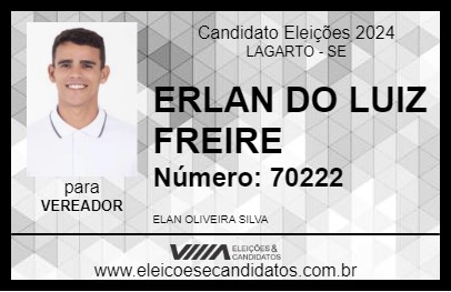 Candidato ERLAN DO LUIZ FREIRE 2024 - LAGARTO - Eleições