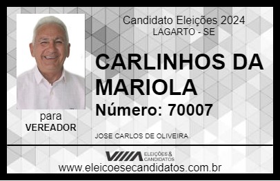 Candidato CARLINHOS DA MARIOLA 2024 - LAGARTO - Eleições