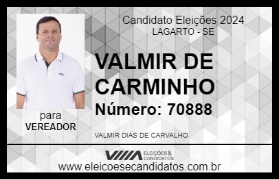 Candidato VALMIR DE CARMINHO 2024 - LAGARTO - Eleições