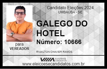 Candidato GALEGO DO HOTEL 2024 - UMBAÚBA - Eleições