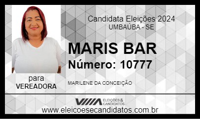 Candidato MARIS BAR 2024 - UMBAÚBA - Eleições