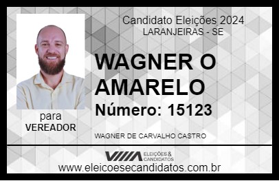 Candidato WAGNER O AMARELO 2024 - LARANJEIRAS - Eleições