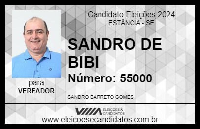 Candidato SANDRO DE BIBI 2024 - ESTÂNCIA - Eleições