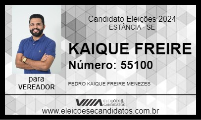 Candidato KAIQUE FREIRE 2024 - ESTÂNCIA - Eleições