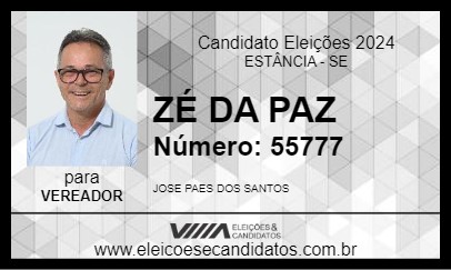 Candidato ZÉ DA PAZ 2024 - ESTÂNCIA - Eleições