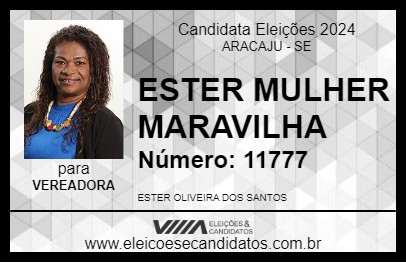 Candidato ESTER MULHER MARAVILHA 2024 - ARACAJU - Eleições