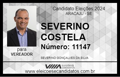 Candidato SEVERINO DA COSTELA 2024 - ARACAJU - Eleições