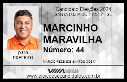 Candidato MARCINHO MARAVILHA 2024 - SANTA LUZIA DO ITANHY - Eleições