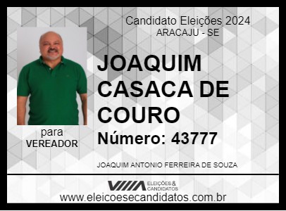 Candidato JOAQUIM CASACA DE COURO 2024 - ARACAJU - Eleições