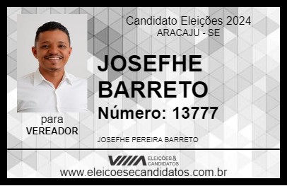 Candidato JOSEFHE BARRETO 2024 - ARACAJU - Eleições