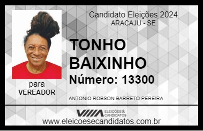 Candidato TONHO BAIXINHO 2024 - ARACAJU - Eleições