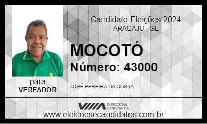 Candidato MOCOTÓ 2024 - ARACAJU - Eleições