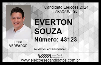 Candidato EVERTON SOUZA 2024 - ARACAJU - Eleições