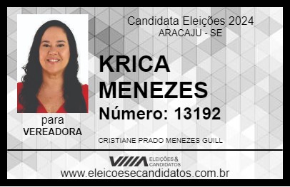 Candidato KRICA MENEZES 2024 - ARACAJU - Eleições