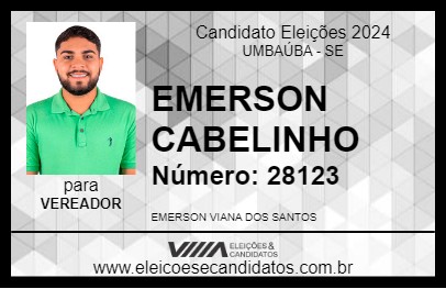 Candidato EMERSON CABELINHO 2024 - UMBAÚBA - Eleições