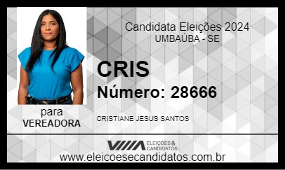 Candidato CRIS 2024 - UMBAÚBA - Eleições